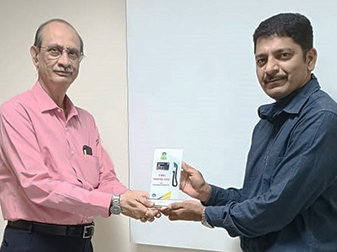 Mr. Milind Naik, Head HR at JBS Enterprises Pvt. Ltd. receiving the BPCL Trophy from Mr. Santosh More, CRE, BPCL