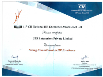 CII Award 2020 - Strong Commitment to HR Excellence